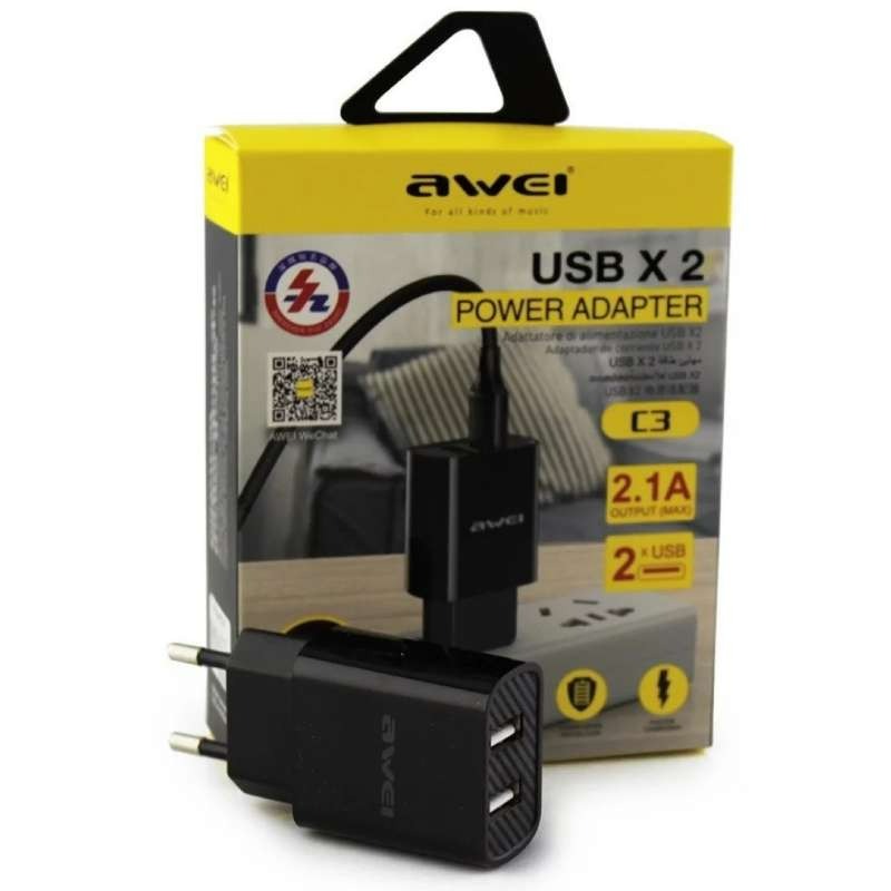 شارژر دیواری آوی Awei C3 USBx2 image gallery
