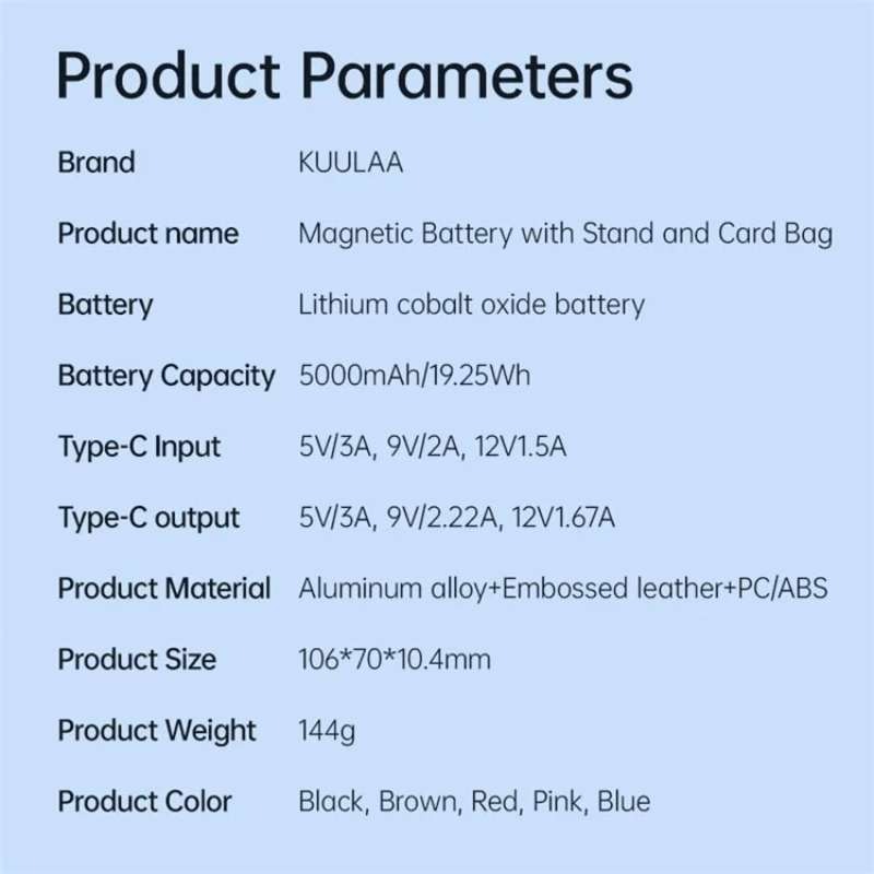 پاوربانک بی‌سیم کولا مدل KUULAA KY-YD59 Glass ظرفیت 5000mAh image gallery