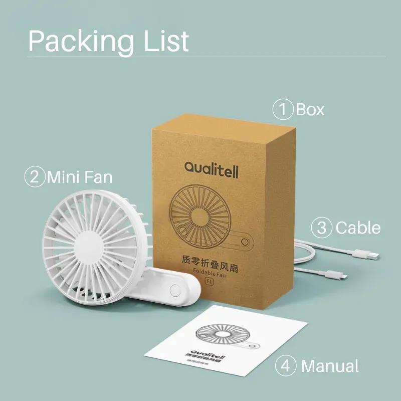 پنکه دستی قابل شارژ شیائومی مدل Xiaomi Qualitell-F1 image gallery