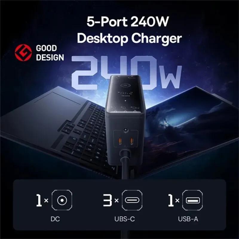 هاب شارژر 5 پورت بیسوس مدل Baseus P10163901113 Simultaneous Charging CCGAN240CE توان 240 وات image gallery