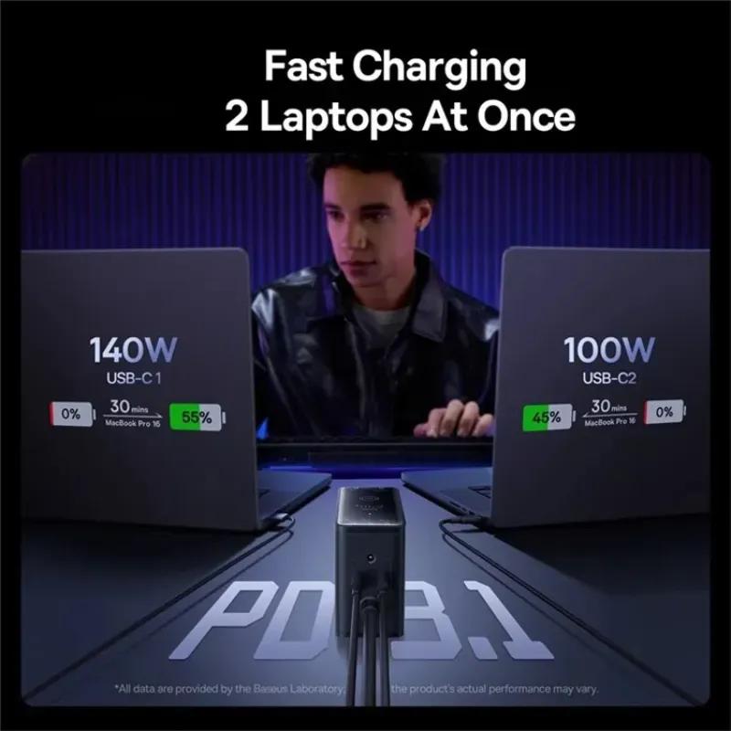 هاب شارژر 5 پورت بیسوس مدل Baseus P10163901113 Simultaneous Charging CCGAN240CE توان 240 وات image gallery