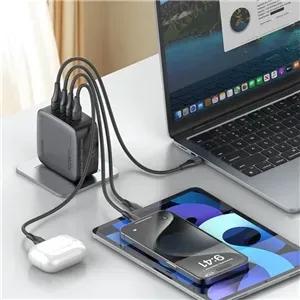 شارژر دیواری الدینیو مدل Q408 GaN توان 100 وات همراه با کابل image gallery