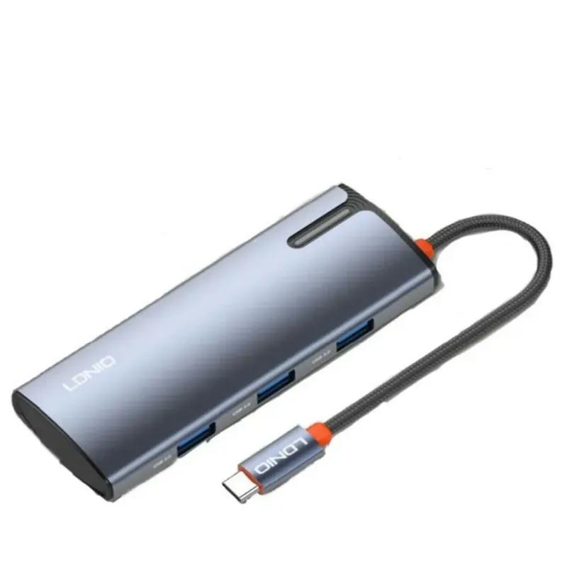 هاب 5 پورت تایپ سی الدینیو مدل LDNIO 5in1 Type-c Hub Adapter DS-15U توان 100 وات image gallery