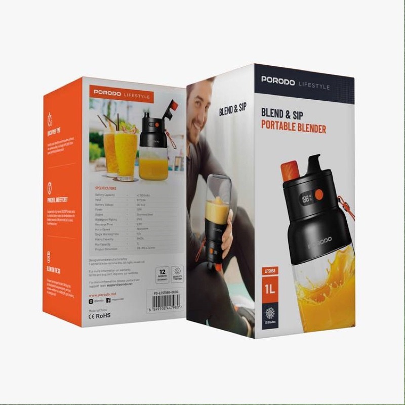 مخلوط کن قابل حمل پرودو مدل Blend and Sip Portable Blender PD-LFST068 ظرفیت 1 لیتر image gallery