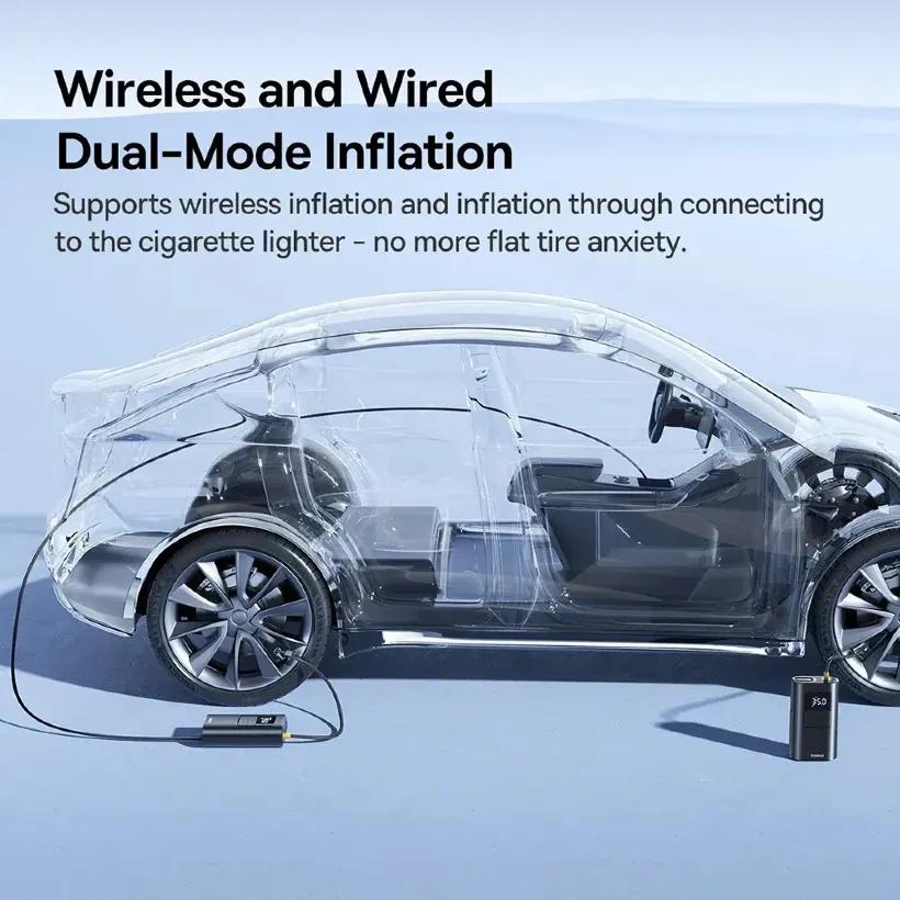 پاوربانک و کمپرسور باد باسئوس مدل Baseus VA1 PrimeTrip 2 in 1 Tire Inflator C11169001121 دارای چراغ قوه image gallery