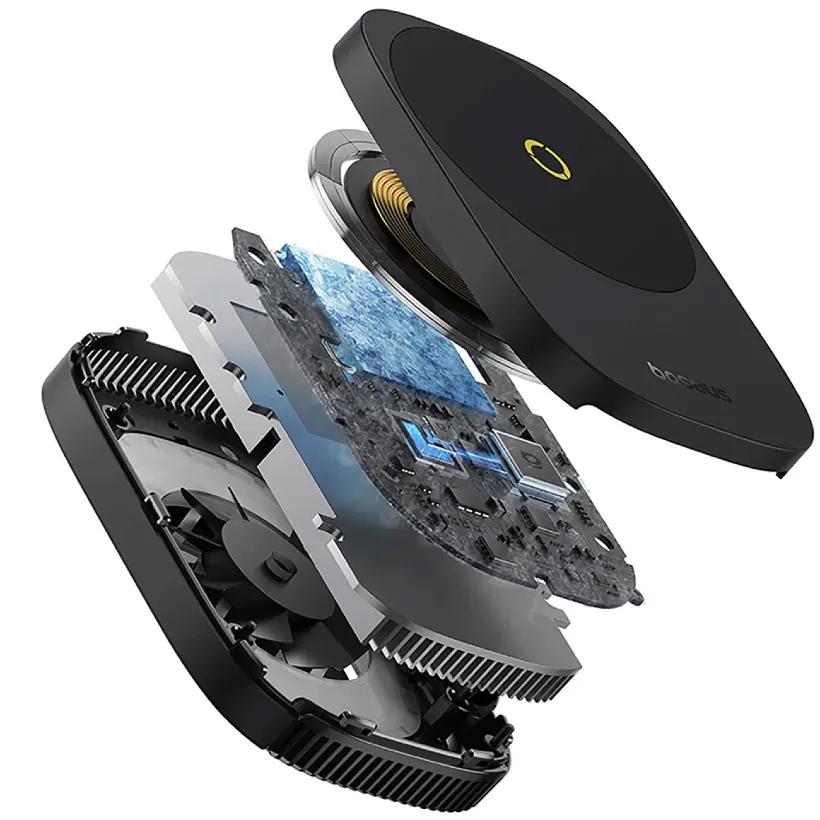 شارژر وایرلس مگنتی و فن خنک کننده موبایل باسئوس مدل  Baseus MagPro II BS-PS036 توان 15 وات image gallery