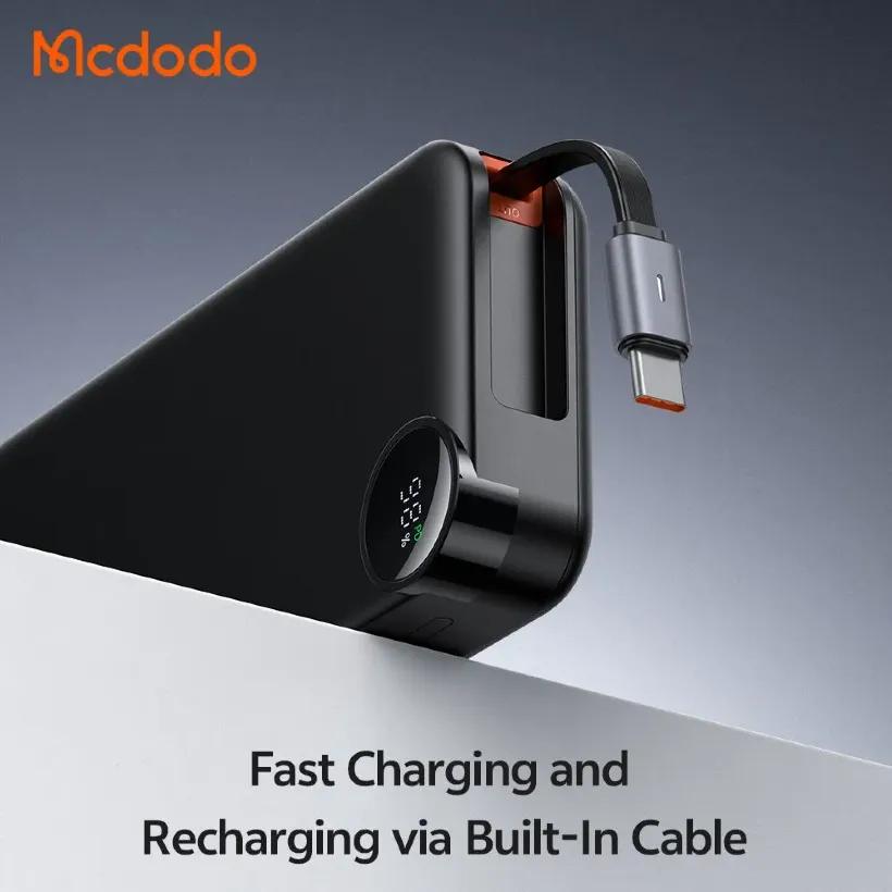 پاوربانک 10000 مک دودو  مدل Mcdodo Freego MC-3870 توان 30 وات همراه با کابل متصل image gallery