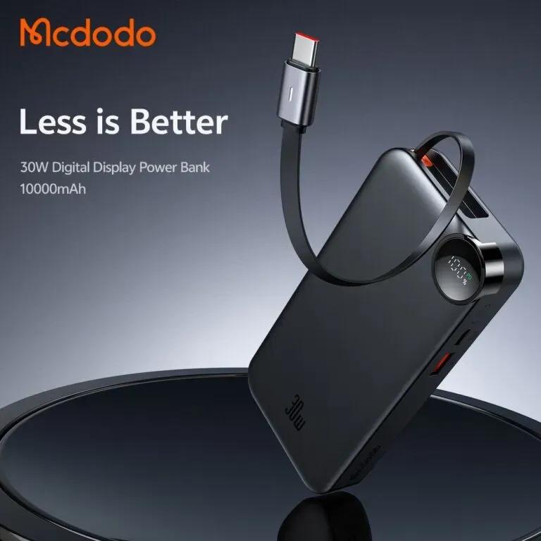 پاوربانک 10000 مک دودو  مدل Mcdodo Freego MC-3870 توان 30 وات همراه با کابل متصل image gallery