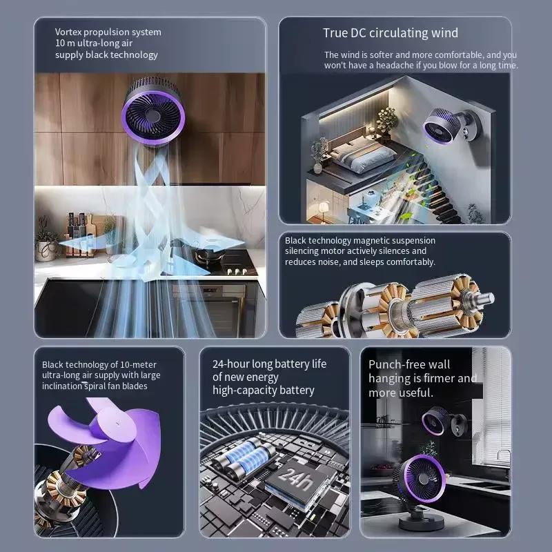 پنکه رومیزی شارژی بیوا مدل FA-04 Desktop Circulation Fan image gallery