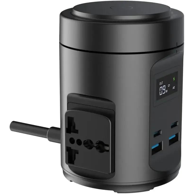 چند راهی برق و شارژر وایرلس مگ سیف پاورولوژی مدل MagSafe Power Hub PWCUQC014 دارای 4 پورت image gallery