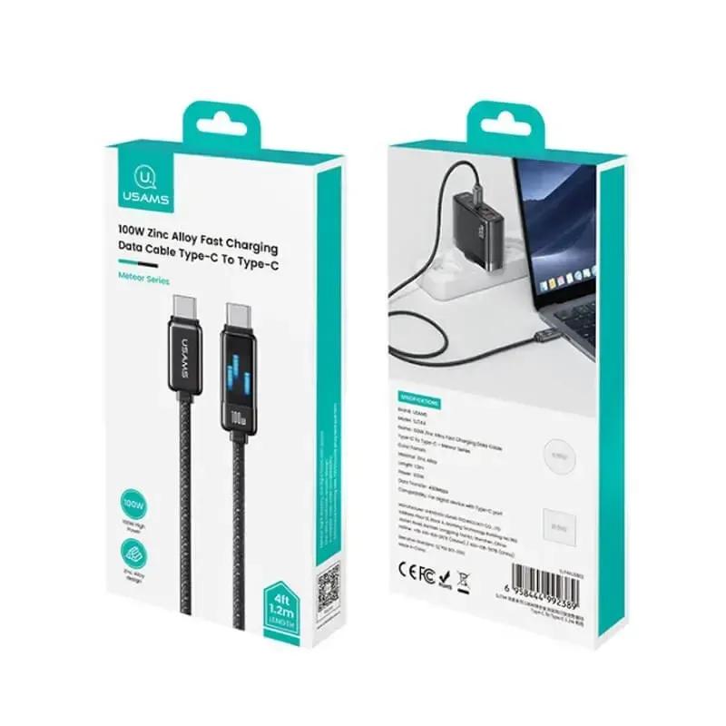 کابل شارژ USB-C to USB-C یوسمز مدل Usams US-SJ744 با طول 1.2 متر توان 100 وات image gallery