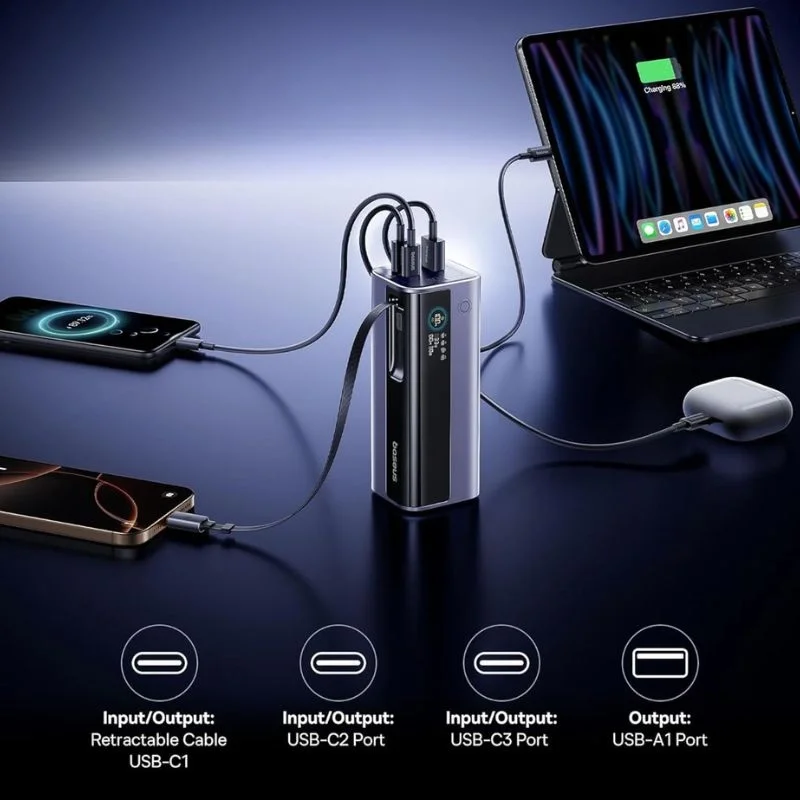 پاوربانک بیسوس مدل Baseus EnerGeek GR11 145W ظرفیت 20000mAh - خاکستری فضایی image gallery