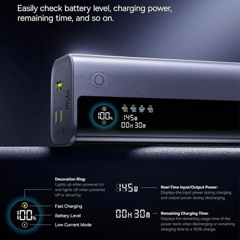 پاوربانک بیسوس مدل Baseus EnerGeek GR11 145W ظرفیت 20000mAh - خاکستری فضایی image gallery