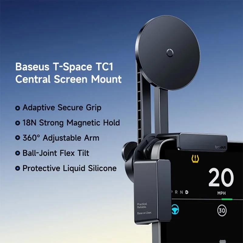 پایه نگهدارنده مگنتی موبایل بیسوس مدل Baseus T-Space TC1 – مشکی image gallery