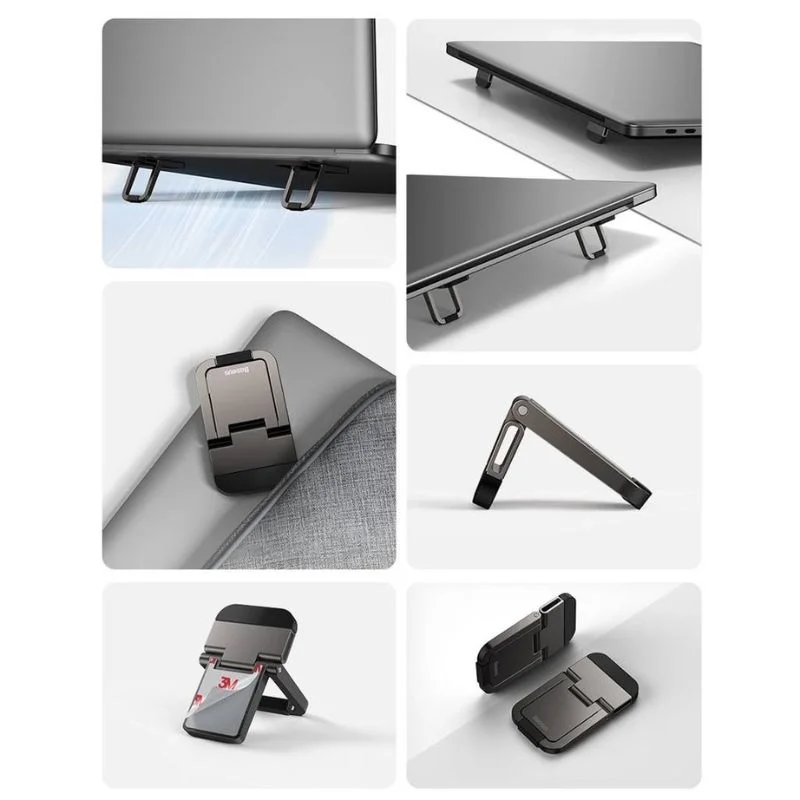 پایه نگهدارنده لپ تاپ بیسوس مدل Baseus Slim Laptop Kickstand (2 PCS) - خاکستری image gallery