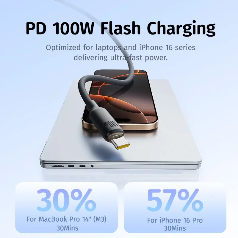 کابل شارژ سریع USB-A به USB-C بیسوس مدل Baseus E0426800 طول 1m - مشکی image gallery