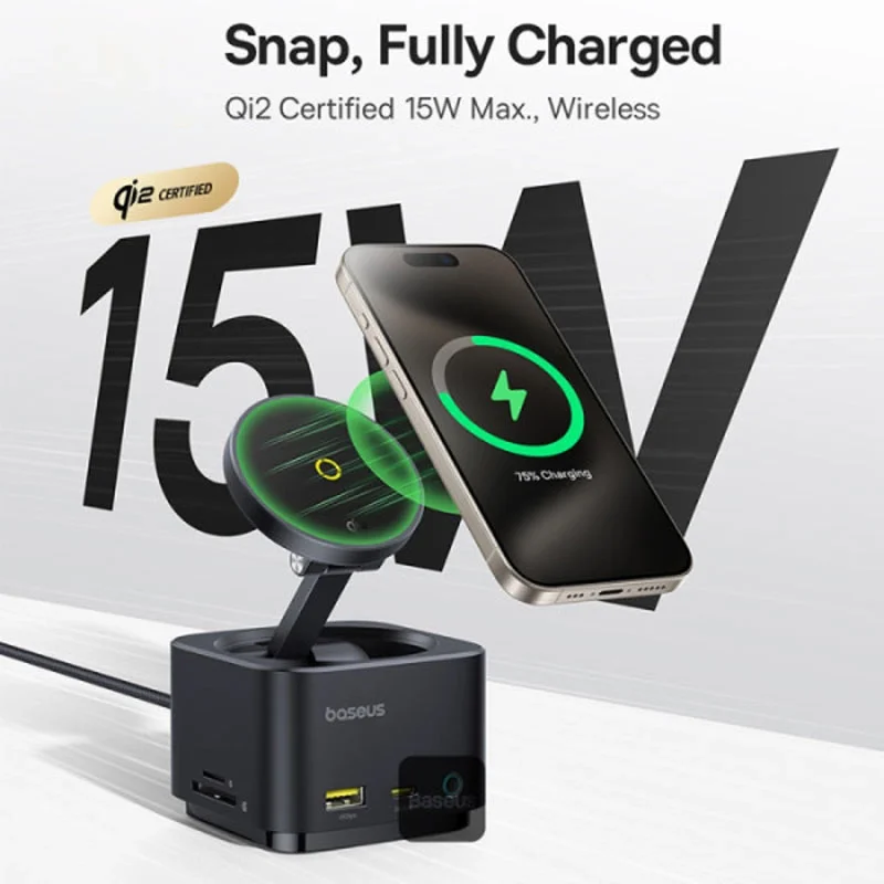 هاب USB-C هفت پورت بیسوس مدل MagPro Series II BS-OH122 – مشکی image gallery