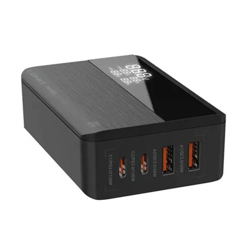 هاب شارژر 4 پورت الدینیو مدل  A4809C توان 100 وات