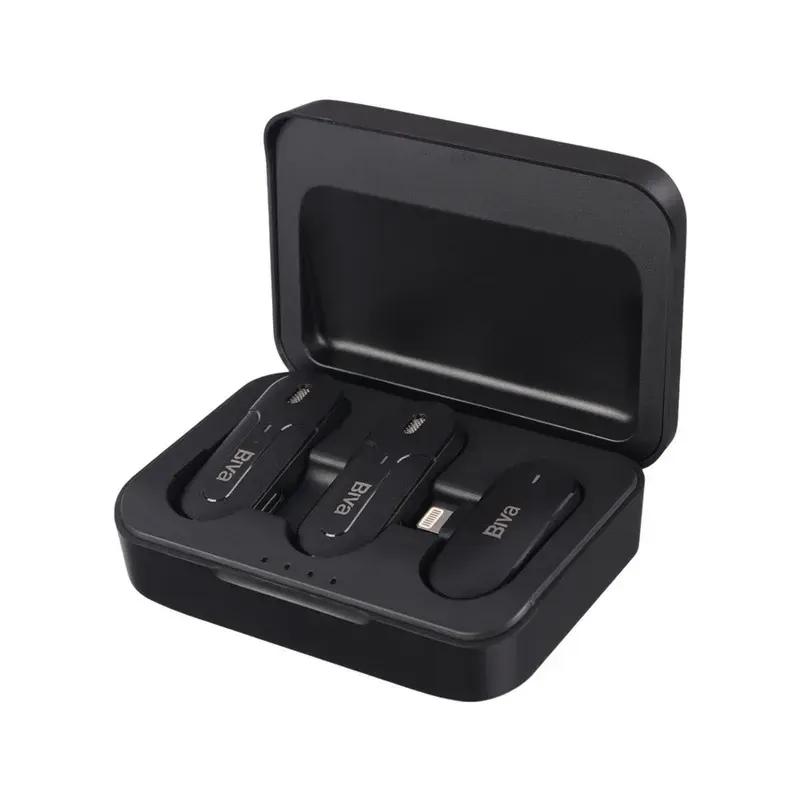 میکروفون یقه‌ ای لایتنینگ بیوا مدل Wireless Microphone WM-05 دارای 2 فرستنده