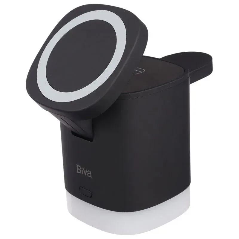 استند و شارژر وایرلس چندکاره مگنتی بیوا مدل WLC-12 3in1 Fast wireless Charger با امکان شارژ اپل واچ