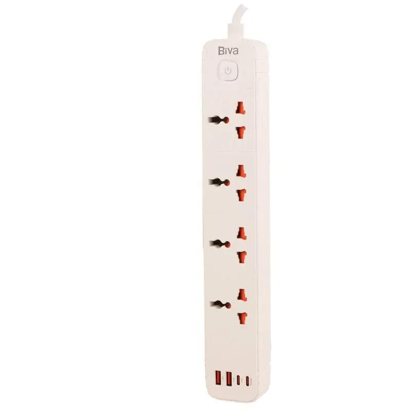 چند راهی برق و شارژر بیوا مدل PS-05 Power Strip دارای 4 پورت