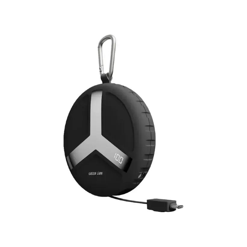 پاوربانک 10000 گرین لاین مدل Green Lion Orbit Charge GNORCH10PBBK توان 22.5 وات همراه با کابل متصل