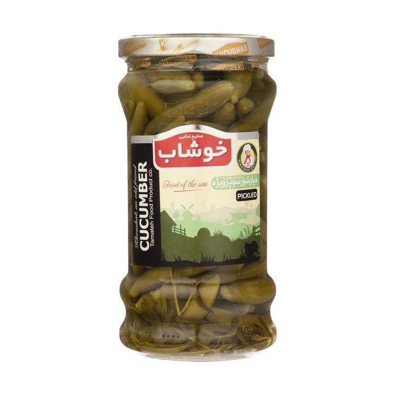 خیارشور سوپرویژه خوشاب وزن 600 گرمی (بسته 6 عددی)