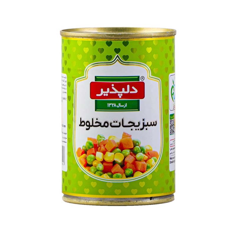 کنسرو مخلوط سبزیجات دلپذیر وزن 420 گرمی (کارتن 24 عددی)