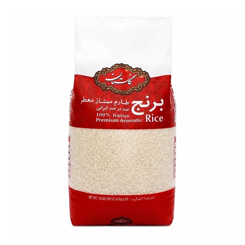 برنج طارم معطر ممتاز گلستان وزن 2.26 کیلوگرمی (1 گونی 6 بسته‌ای)