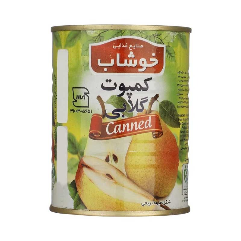 کمپوت گلابی خوشاب وزن 350 گرمی (بسته 24 عددی)