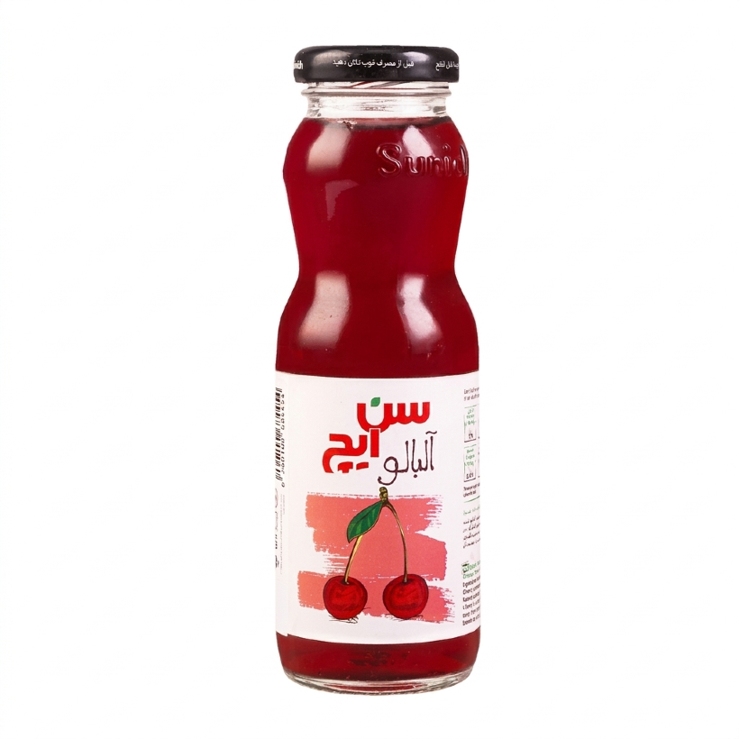 آبمیوه آلبالو شیشه ای سن ایچ حجم 200 میلی لیتری (بسته 12 عددی)