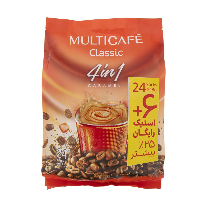 قهوه فوری 4 در 1 مولتی کافه بسته 24 عددی (1 بسته)