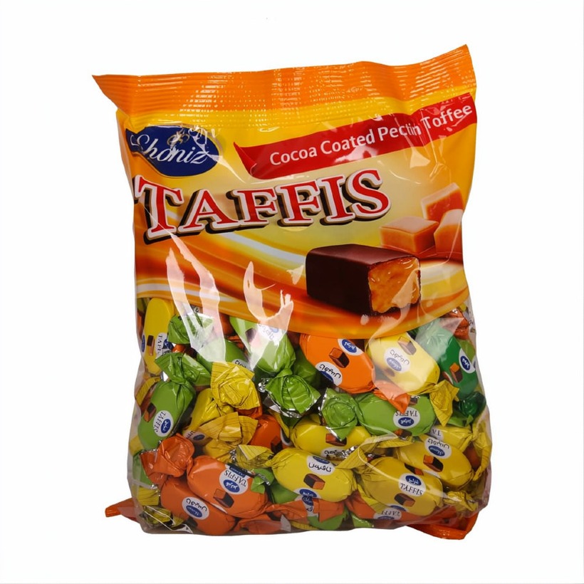 تافی با روکش کاکائو تلخ تافیس شونیز وزن 1 کیلوگرمی (کارتن 6 بسته‌ای)
