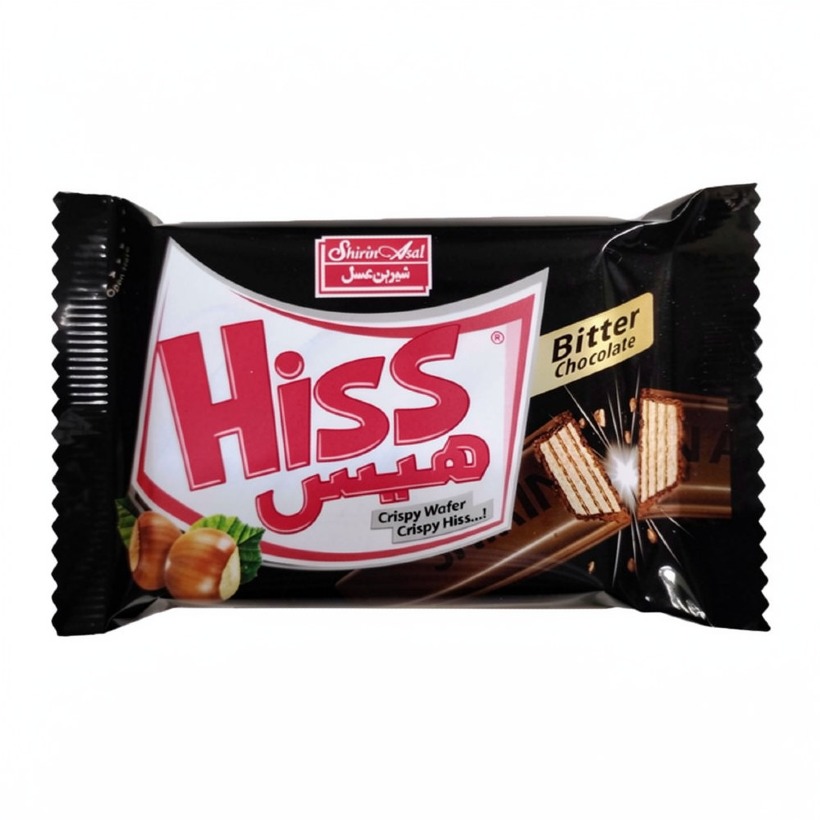 ویفر با روکش شکلات تلخ هیس شیرین عسل وزن 40 گرمی (جعبه 24 عددی)