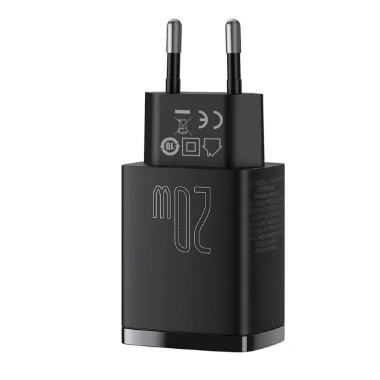 شارژر دیواری فست شارژ باسئوس مدل Compact Quick Charger U+C PD QC CCCP20UE CCXJ-B01 EU توان 20 وات