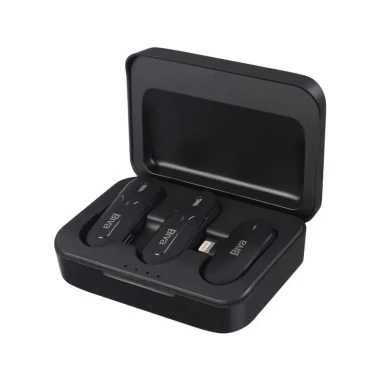 میکروفون یقه‌ ای لایتنینگ بیوا مدل Wireless Microphone WM-05 دارای 2 فرستنده