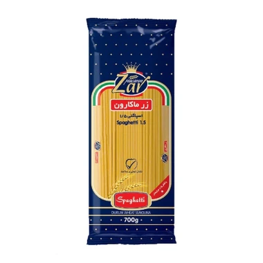 اسپاگتی زر ماکارون قطر 1/2 وزن 700 گرمی (کارتن 20 بسته‌ای)