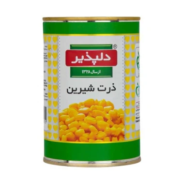 کنسرو ذرت شیرین دلپذیر وزن 415 گرمی (کارتن 24 عددی)