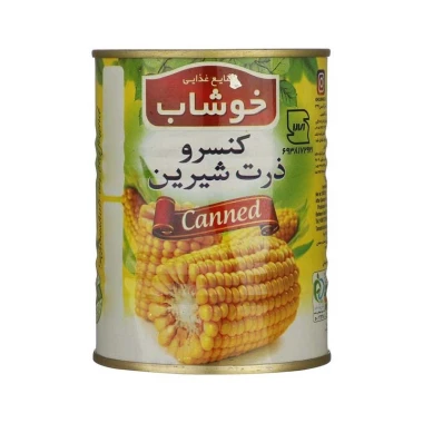 کنسرو ذرت شیرین خوشاب وزن 350 گرمی (بسته 24 عددی)