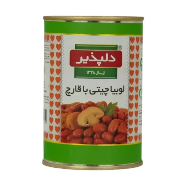 کنسرو لوبیا چیتی با قارچ دلپذیر وزن 420 گرمی (بسته 24 عددی)