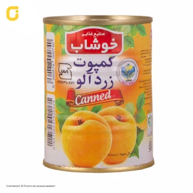 کمپوت زردآلو خوشاب وزن 350 گرمی (بسته 24 عددی)