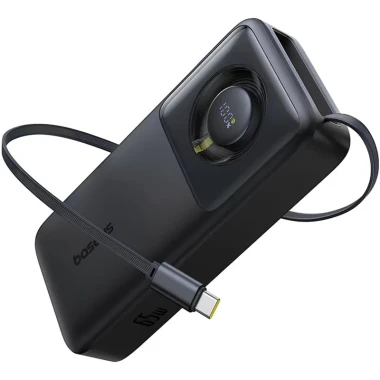 پاوربانک بیسوس مدل Baseus Free2Pull PPLSCO1-20 ظرفیت 20000mAh و توان 65W همراه با کابل – مشکیf
