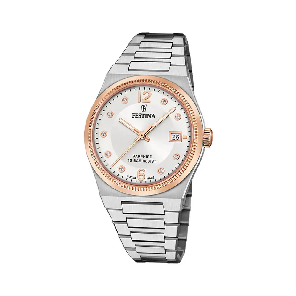 ساعت زنانه عقربه ای نقره ای فستینا مدل festina F20037/1