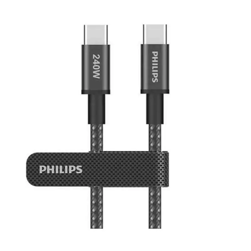 کابل شارژ USB-C to USB-C فیلیپس مدل Philips DLC7060C با طول 2 متر توان 240 وات