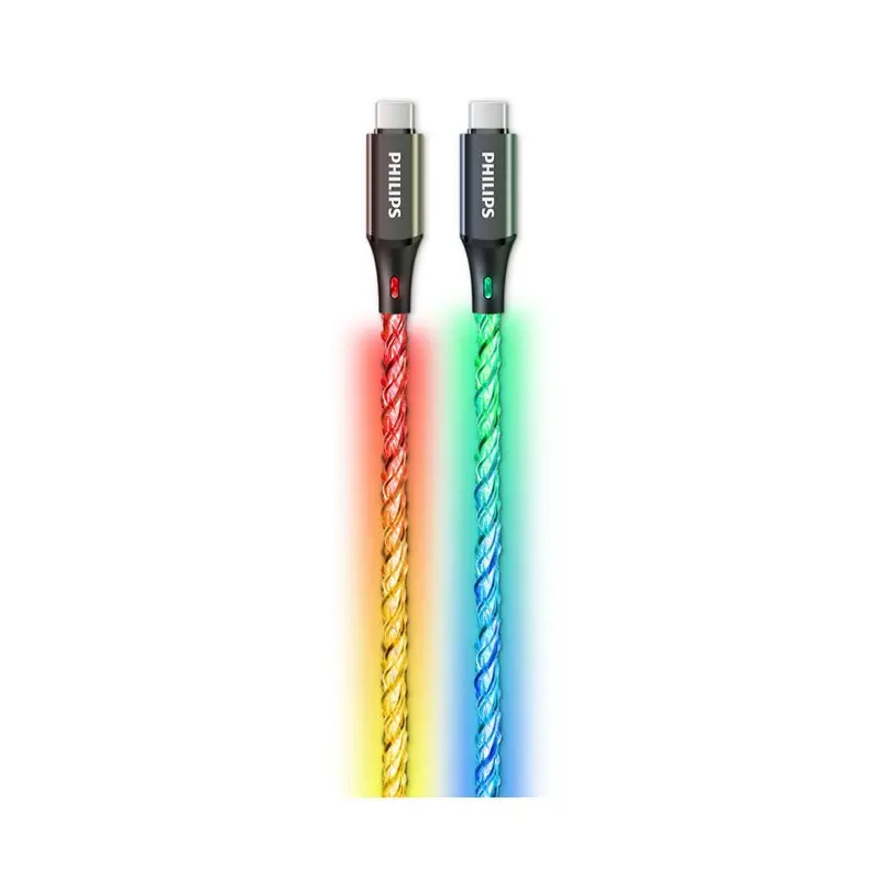 کابل شارژ USB-C to USB-C فیلیپس مدل Philips DLC5130C با طول 1 متر توان 60 وات