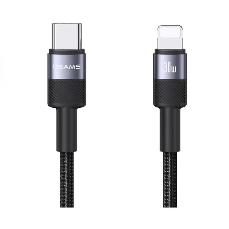 کابل شارژ USB-C to Lightning یوسمز مدل US-SJ729 با طول 1.2 متر توان 30 وات